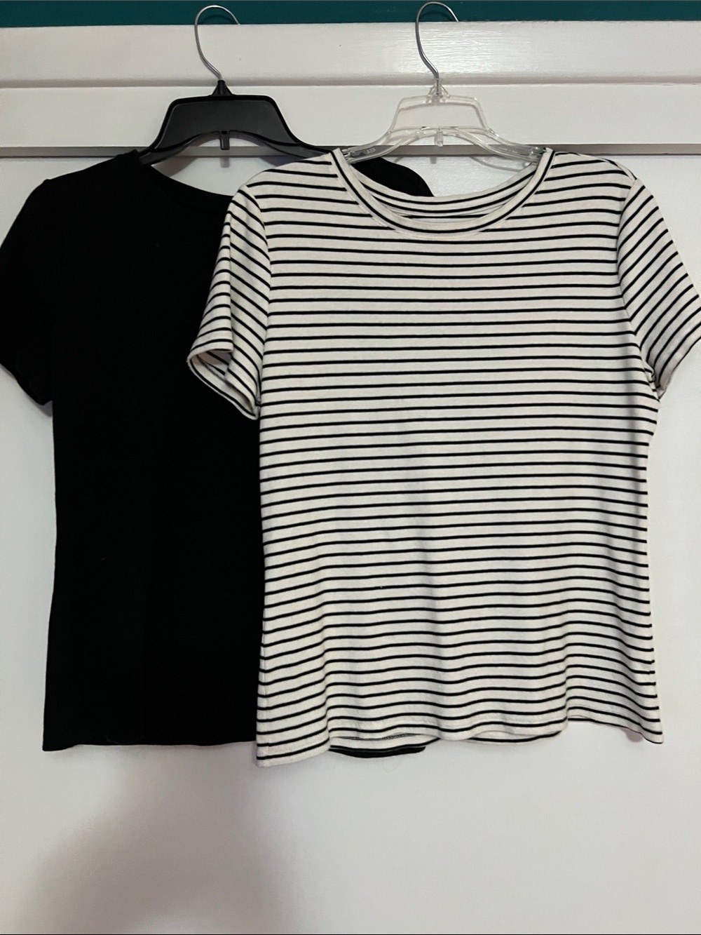 A lot of two dresses Time and Tru Classic Striped Crewneck Tee - Black & White -